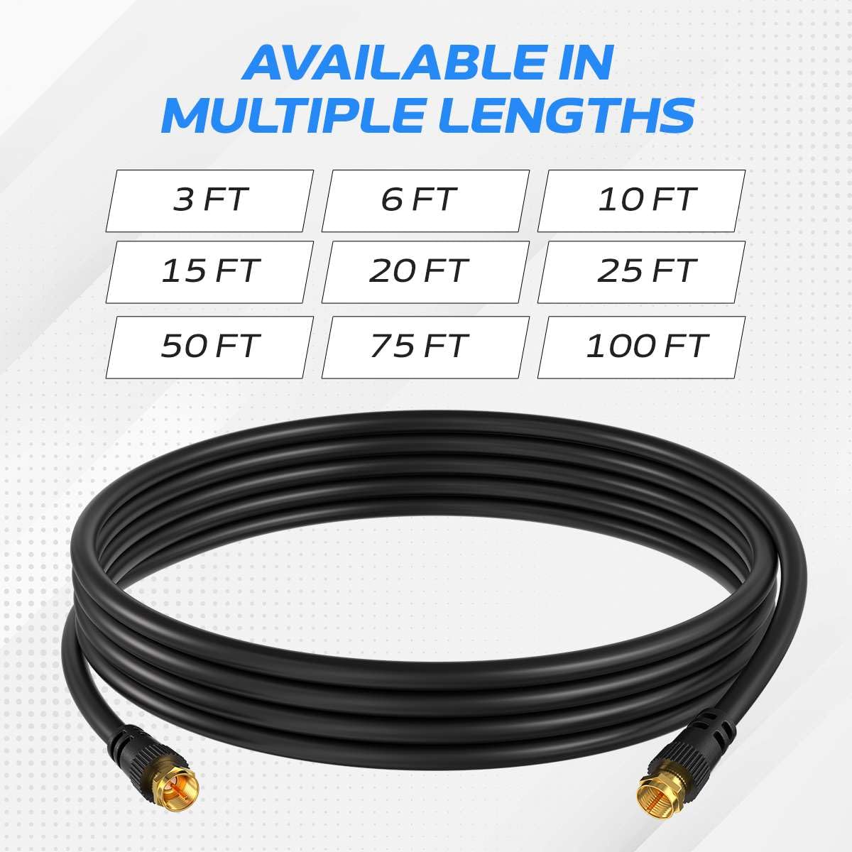 ケーブル　RG6 Cable 100ft Amazon.com: Cables Direct Online Coaxial Cable 100FT Black
