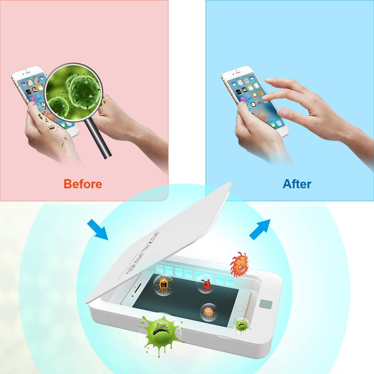 Weekly Top Sale Portable UV Cell Phone Sanitizer with USB Charger – Multi-Use UV Light Disinfection for Smartphone iPhone 6 6s 7s Plus Toothbrush Watches Jewelry – Aromatherapy Hub UV Sterilizer Cleaner Case (White) ❤ Crazy Deals Portable UV Cell Phone Sanitizer with USB Charger – Multi-Use UV Light Disinfection for Smartphone iPhone 6 6s 7s Plus Toothbrush Watches Jewelry – Aromatherapy Hub UV Sterilizer Cleaner Case (White)