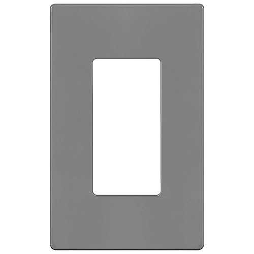 Miniatura 540 de ENERLITES SI8834-BK - Placa de pared decorativa sin tornillos, cubierta de enchufe segura, 4 entradas, 4.68 x 8.30 pulgadas (alto x largo), Negro