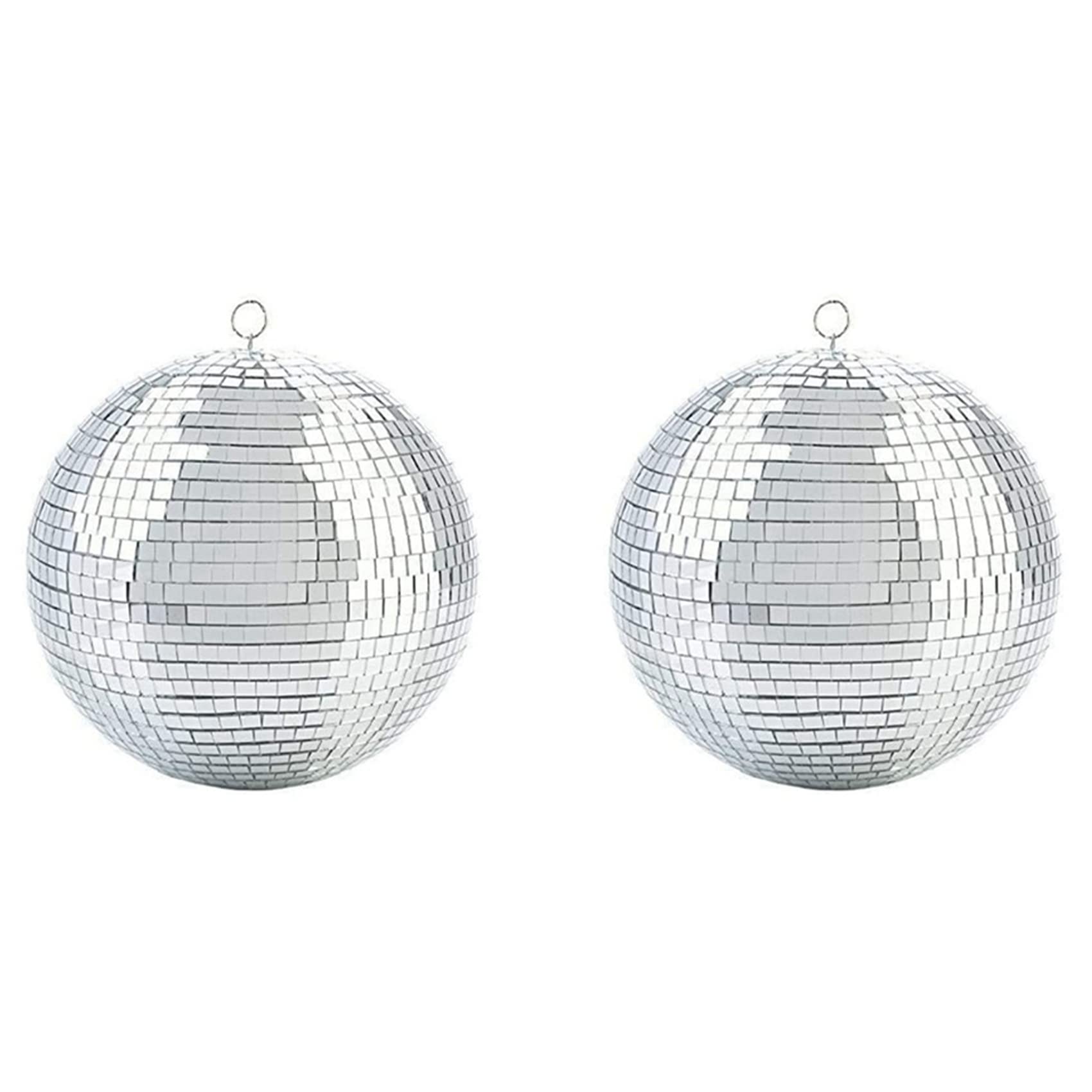2 x kolorowy efekt oświetlenia scenicznego 20 cm lustro dyskotekowe brokatowa kula srebrna dekoracja bożonarodzeniowa