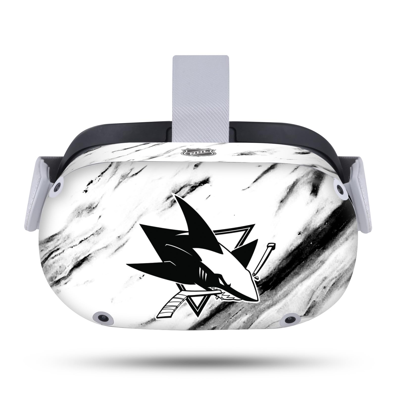 Head Case Designs Officially Licensed NHL Marble San Jose Sharks Vinyl Sticker Skin Decal Cover Compatible with Meta Quest 2