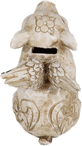 Ebros Gift Estatuilla rústica de animales de granja de campo de cerdo Cielos de cerdo volador en madera sintética tallada con acabado desgastado con