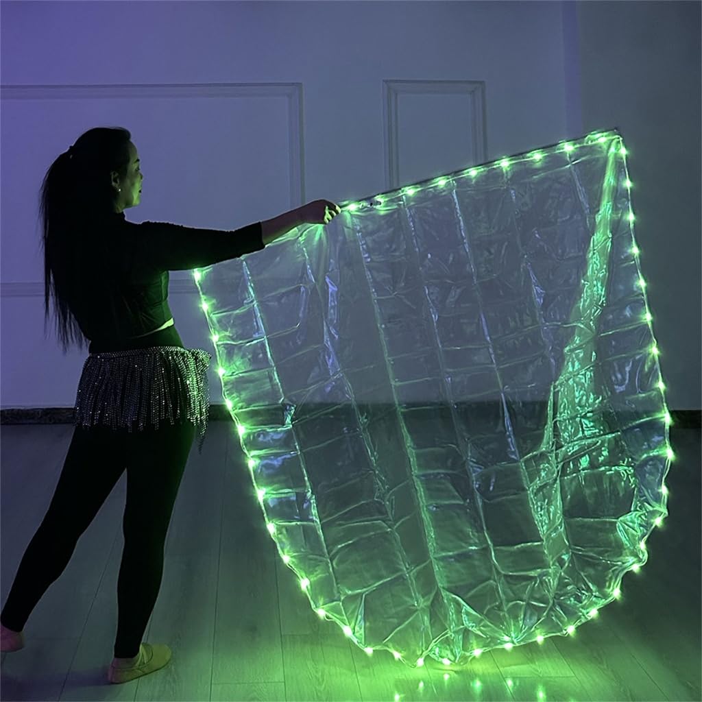 sodeber LED Light Up Worship Dance Flag With Extendable Poles Semicircular Praise Banners For Adult And Girl