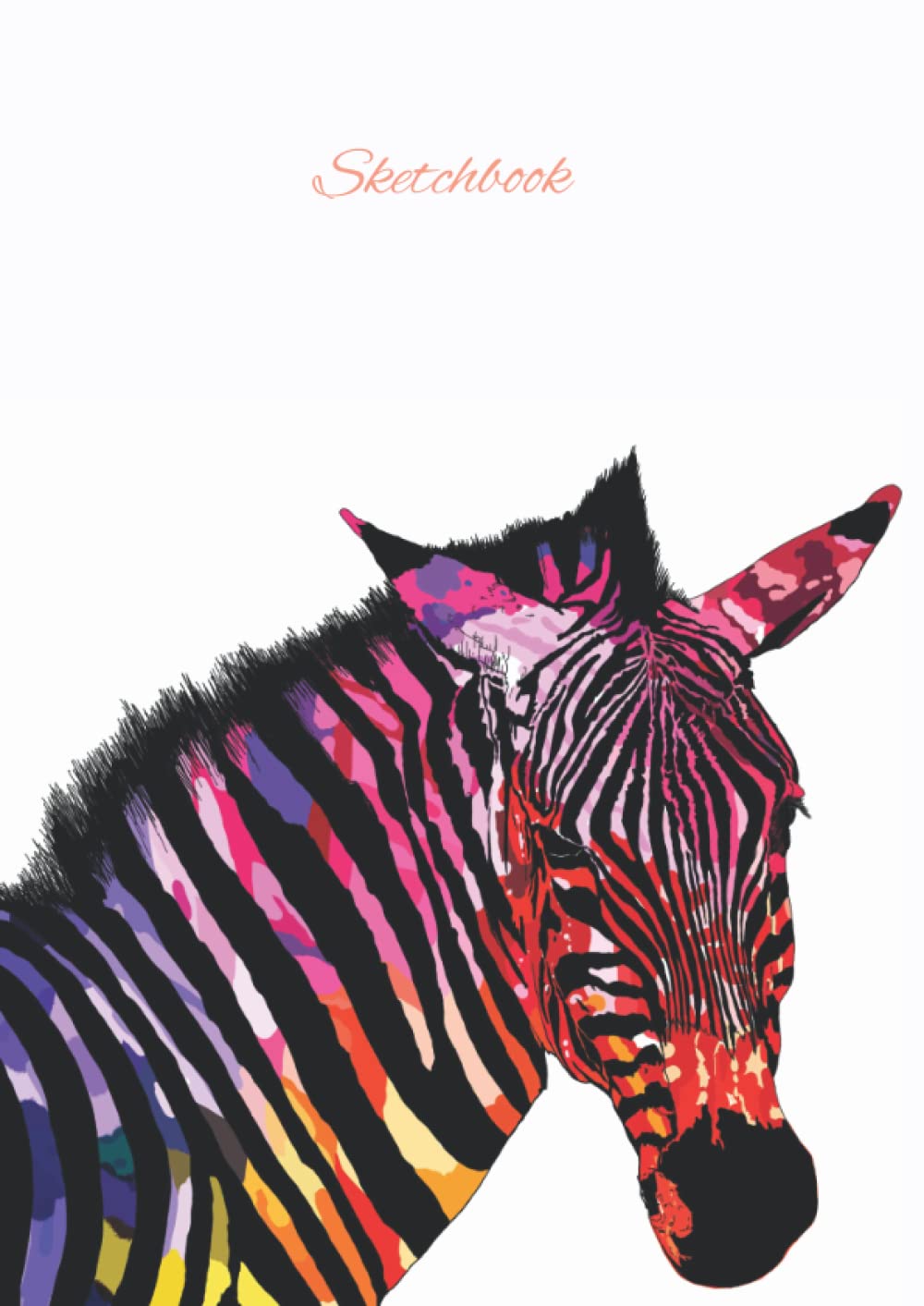 A4 Double Zebra - White - Sketchbook 140 pages: Blank paper 210mm x 297mm, high quality matte paperback cover by Elizabeth Banks