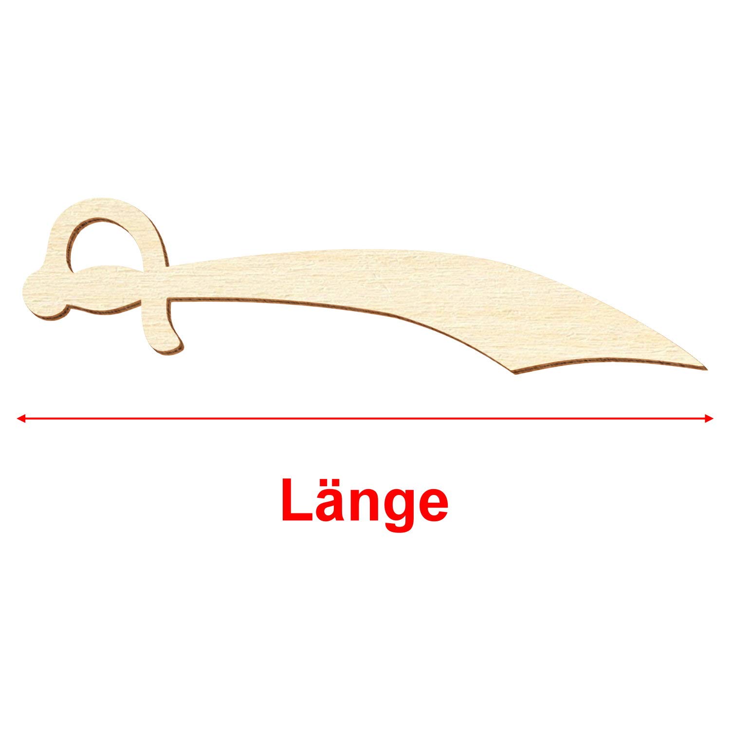 Machete in legno – Decorazione fai da te 5 – 50 cm, dimensioni: 25 cm, confezione da 10 pezzi