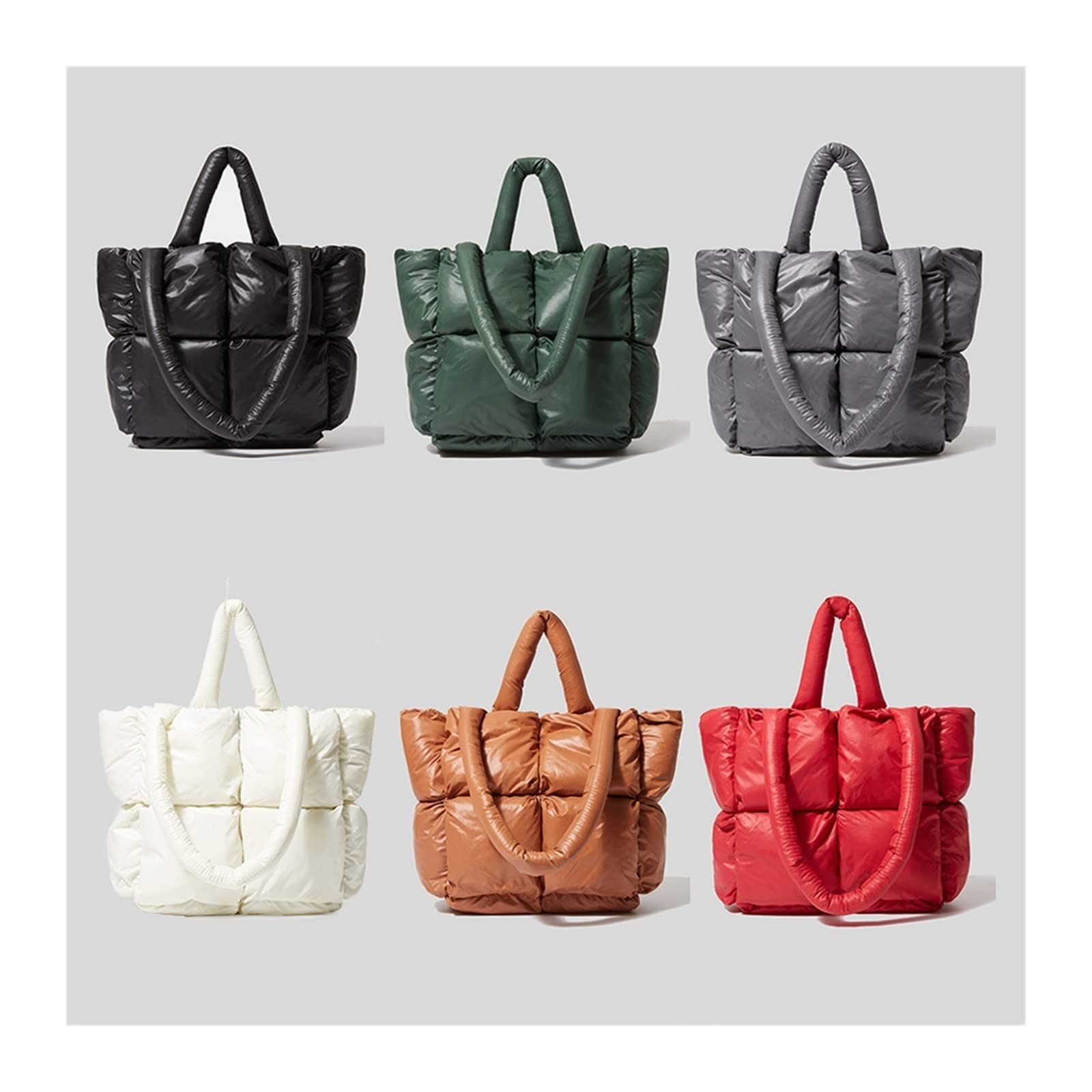 Bolsos de Mano Acolchados Grandes a la Moda, Bolsos de Hombro Acolchados de diseñador for Mujer, Bolso Cruzado de algodón de Nailon de Lujo, Bolso de Invierno (Color : Pink)