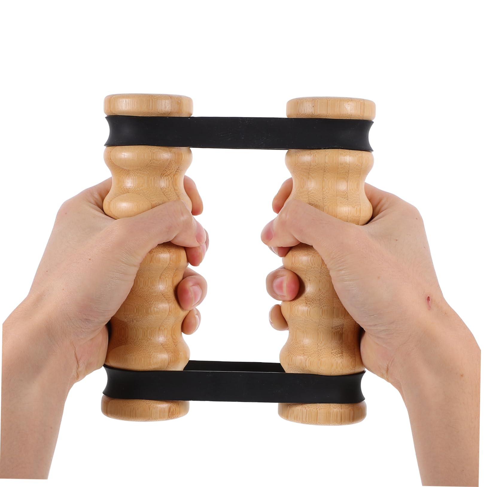 Banda di Resistenza Fitness con Maniglie in Legno, 2 Pezzi | Attrezzo Portatile per Esercizi, Impugnatura in Gomma Antiscivolo, Uso Versatile in Palestra e Body Sculpting