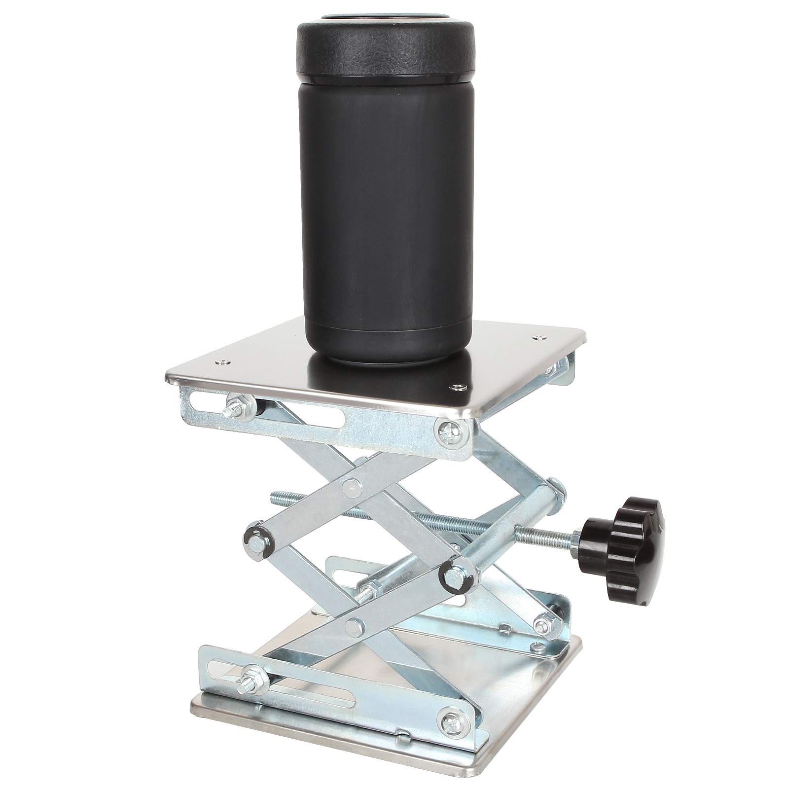 6inch x 6inch Lab Jack Scissor Stand Platform 150 x 150mm Stainless Steel Lab Jack Stand Table Lift, Expandable Lift Height - 20lb Load Capacity