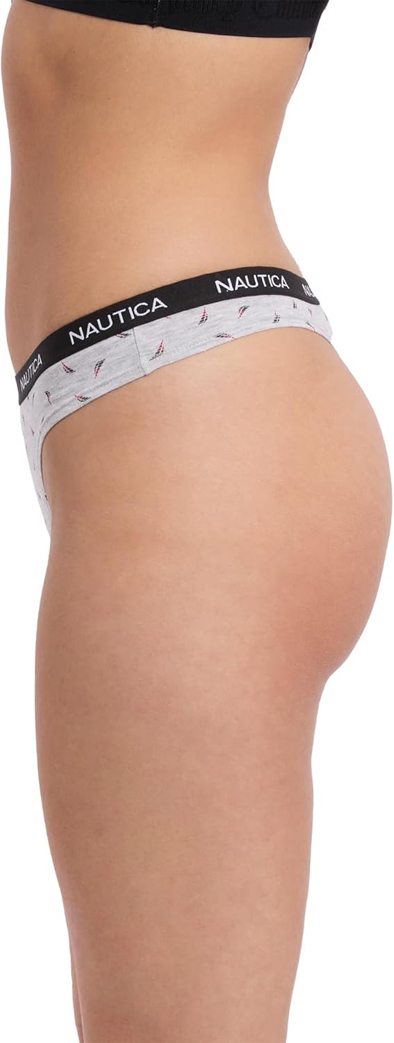 Nautica Women's Cotton Thong Underwear Set, 5-Pack - Image 3