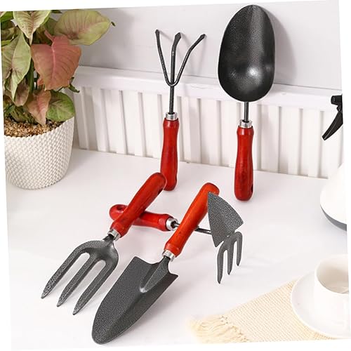 Miniatura 5 de ibasenice 1 juego de herramienta de jardinería ligera con rastrillo y pala mango herramienta de pala para jardinería al aire libre para el cuidado