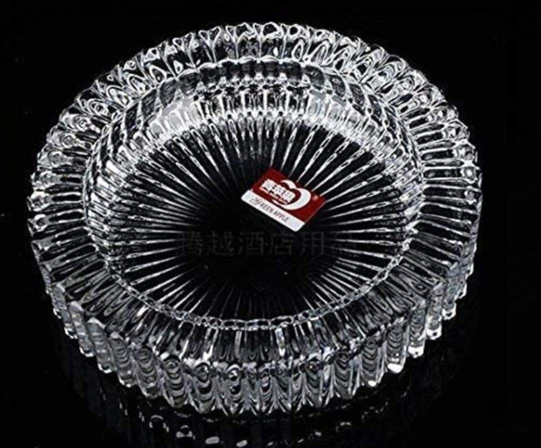 Anshraj Crystal Quality Glass Ash Plate 5x5 inch Tray, Round Tabletop, Glass Ashtray, Smoke Collectible Tribal Decoration-image-18