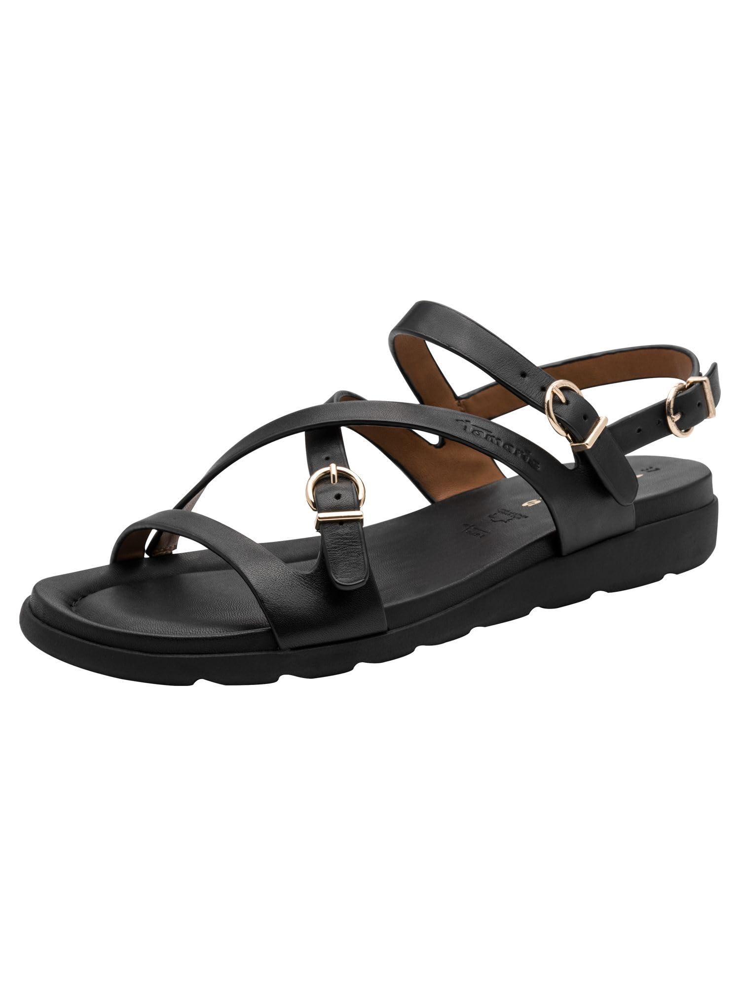 Tamaris Women's leather mules with wedge heel black 3.5 UK