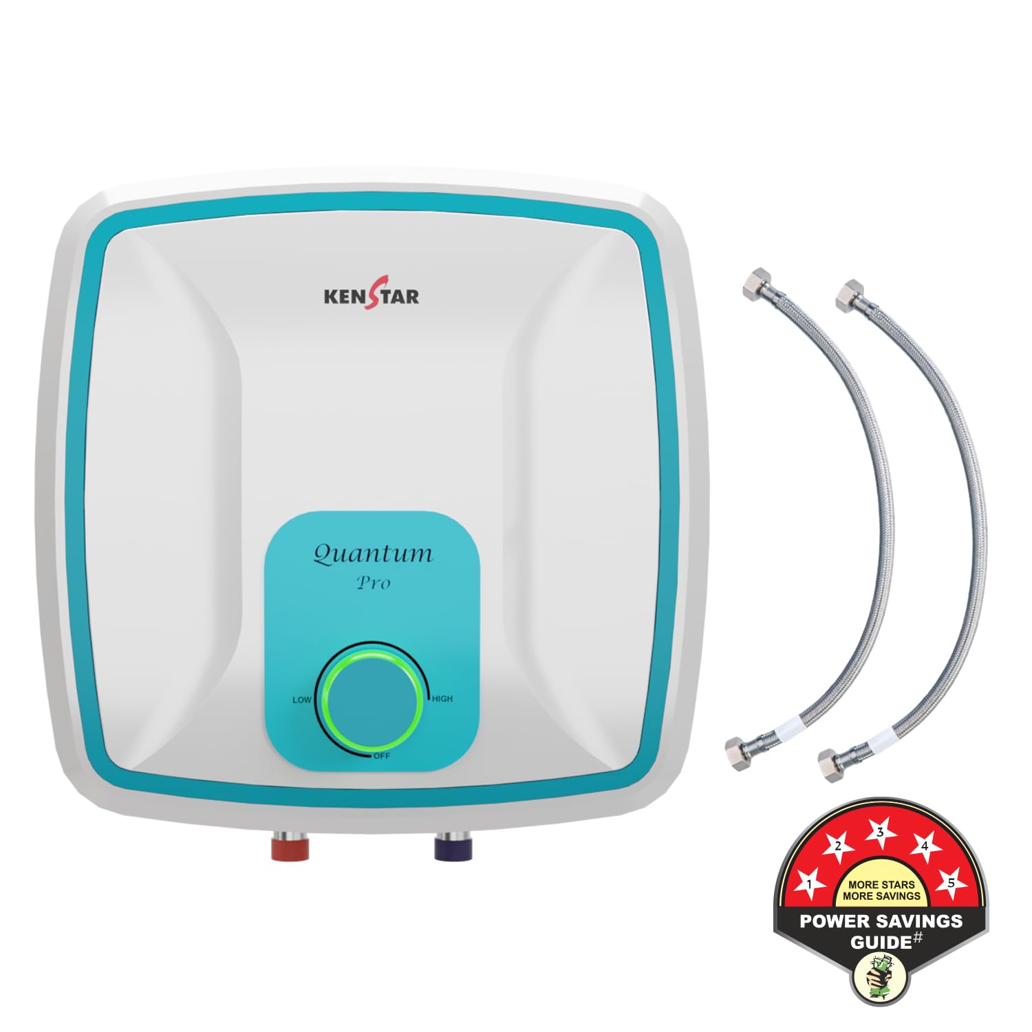 Sponsored Ad - Quantum Pro 15-L with LED Indicator & Free Pipe, 5 Star Rated Storage Square Water Heater with Superior Glassine Coated Tank, Powerful 2000W Heating Element, (White and Blue)