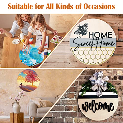 14Pcs Large Wood Slices 18 Inch Wood Circles For Crafts Unfinished Wood Blank Wood Rounds Boards Diy Wooden Cutouts For Painting Welcome Door Signs With Artificial Plants Leaves Burlap Ribbons Decors #TOP2