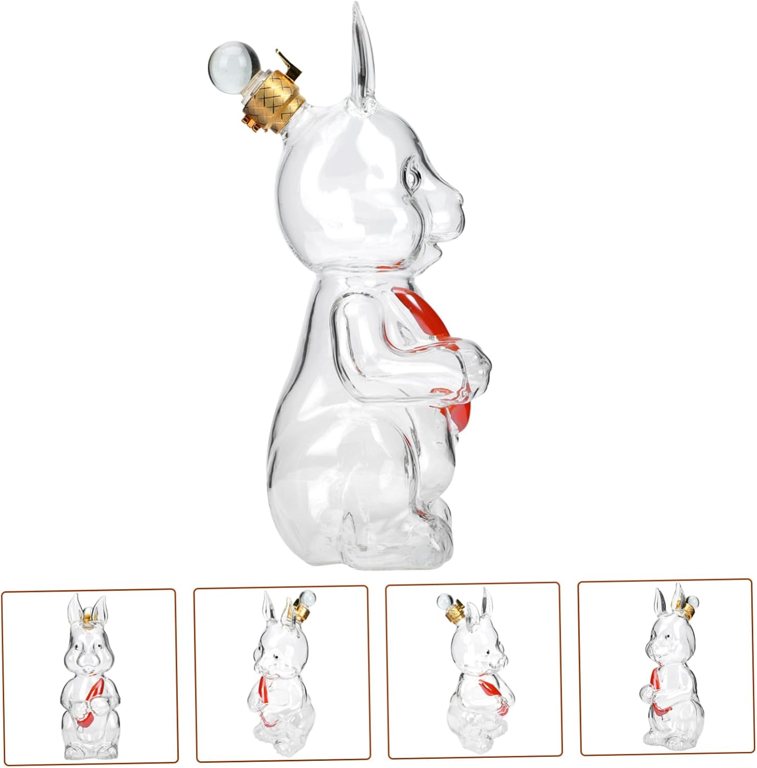 PRETYZOOM Shaped Ginseng Wine Bottle Creative Glass Container for Home Brewing Safe Material Smooth for Storing Whiskey Brandy and Spirits