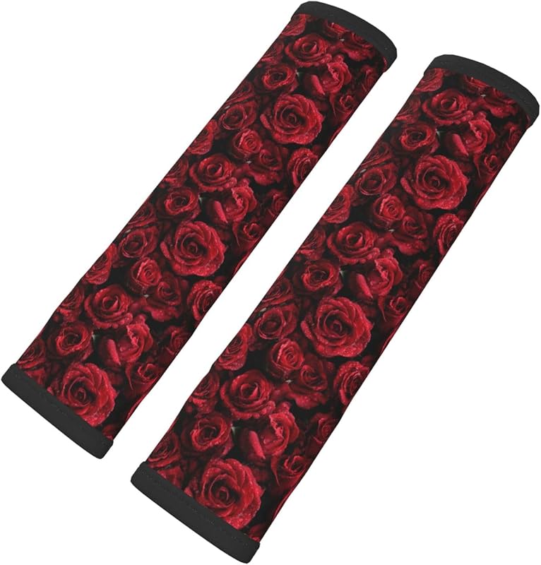Almofada de Cinto de Segurança Twistmyst Romance Red Rose para Ombro e Pescoço – 2 unidades