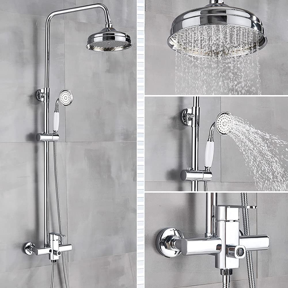 Mitigeur de bain-douche chromé et colonne design pour une salle de bain moderne
