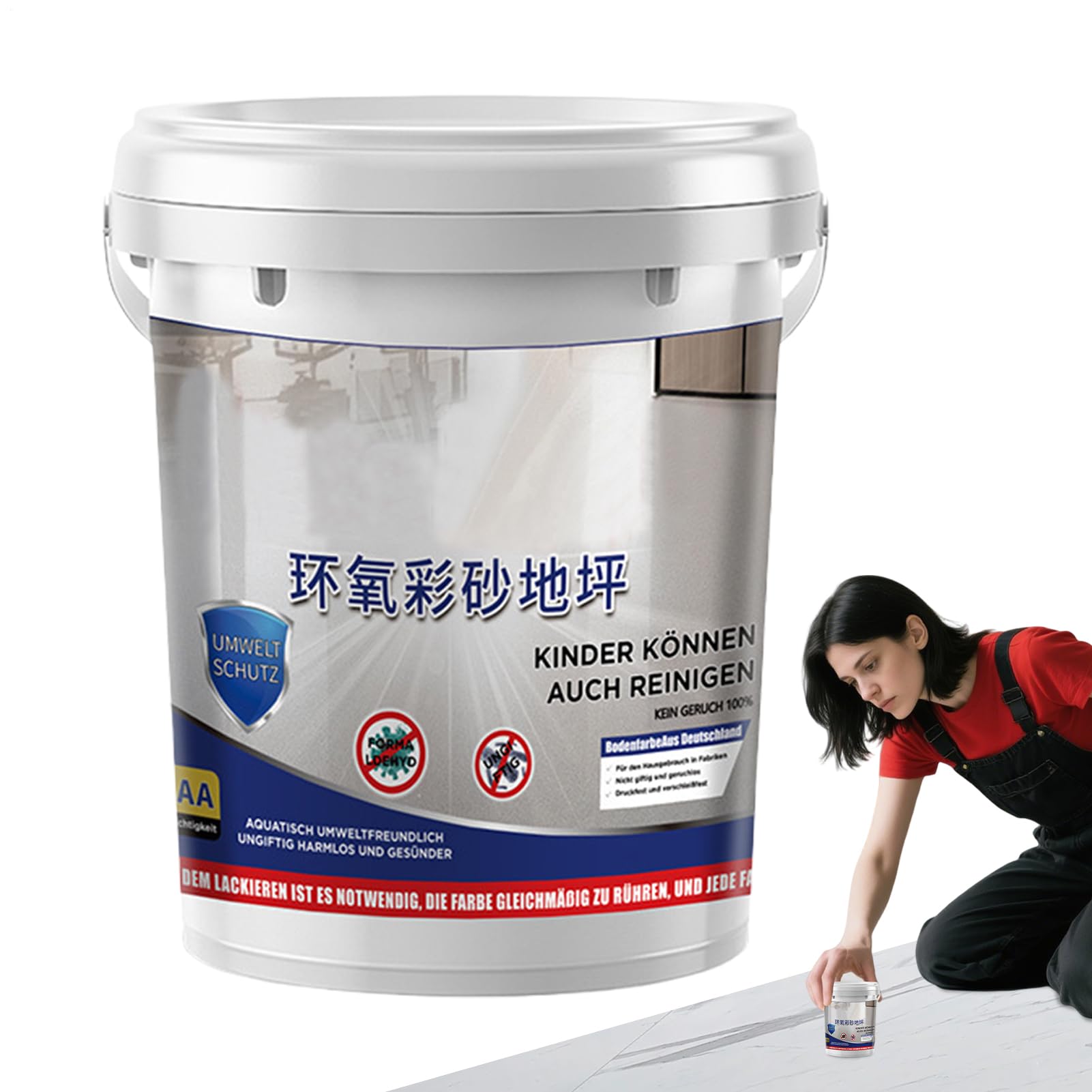 Epoxyharz-Bodenfarbe | Epoxy-Bodenfarbe mit farbigem Sand - Glitzermarmoreffekt rutschfester wasserfester Fliesensand, Holz, Arbeitsplatte, Haus, Garage