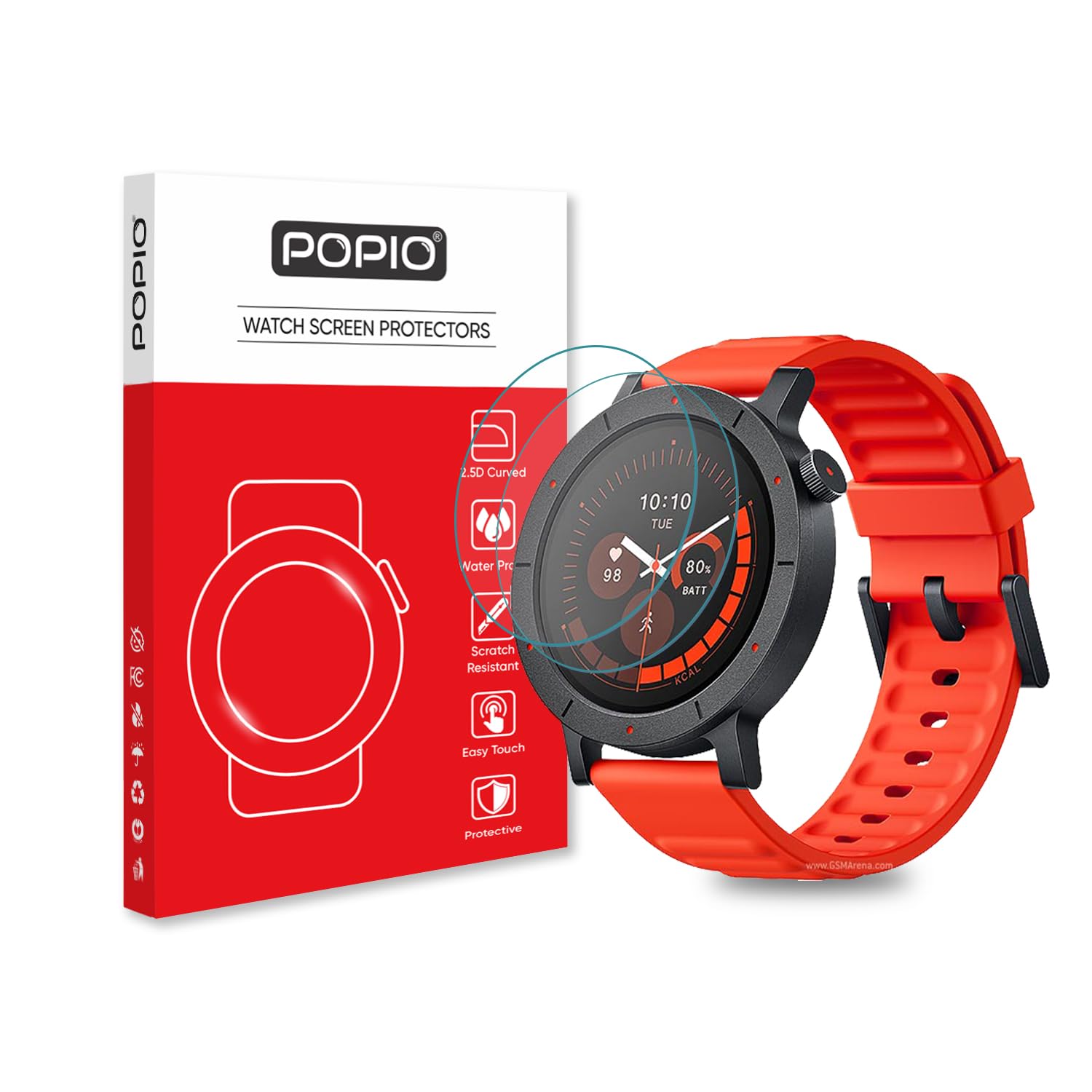 POPIO Military-Grade Gorilla Tempered Glass Screen Protector for Samsung Galaxy Watch 4/5 / 6/7 (44mm) (1.4" inch), Pack of 2 — Amazon image 17