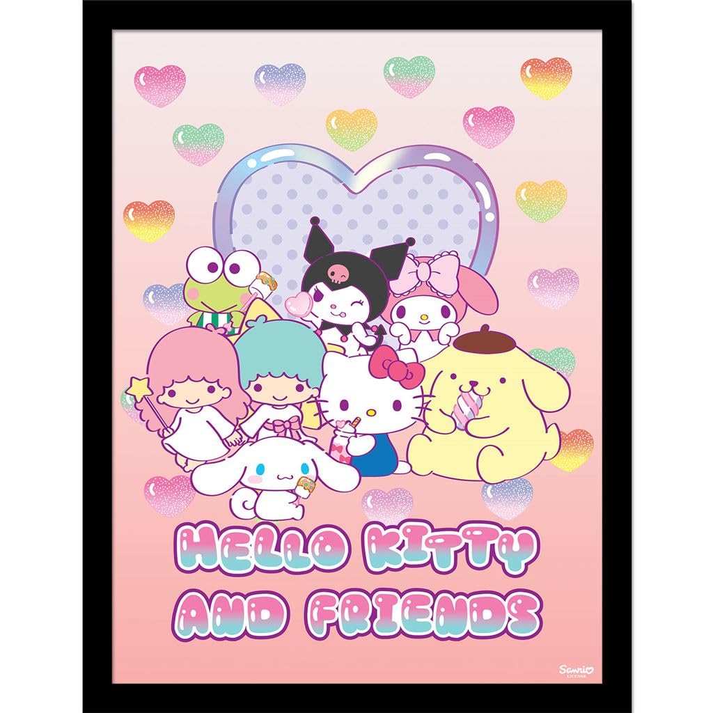 Pyramid International Hello Kitty Sweets 30 x 40 cm Framed Collector Print, Officially Licensed Sanrio Character Artwork, One Size