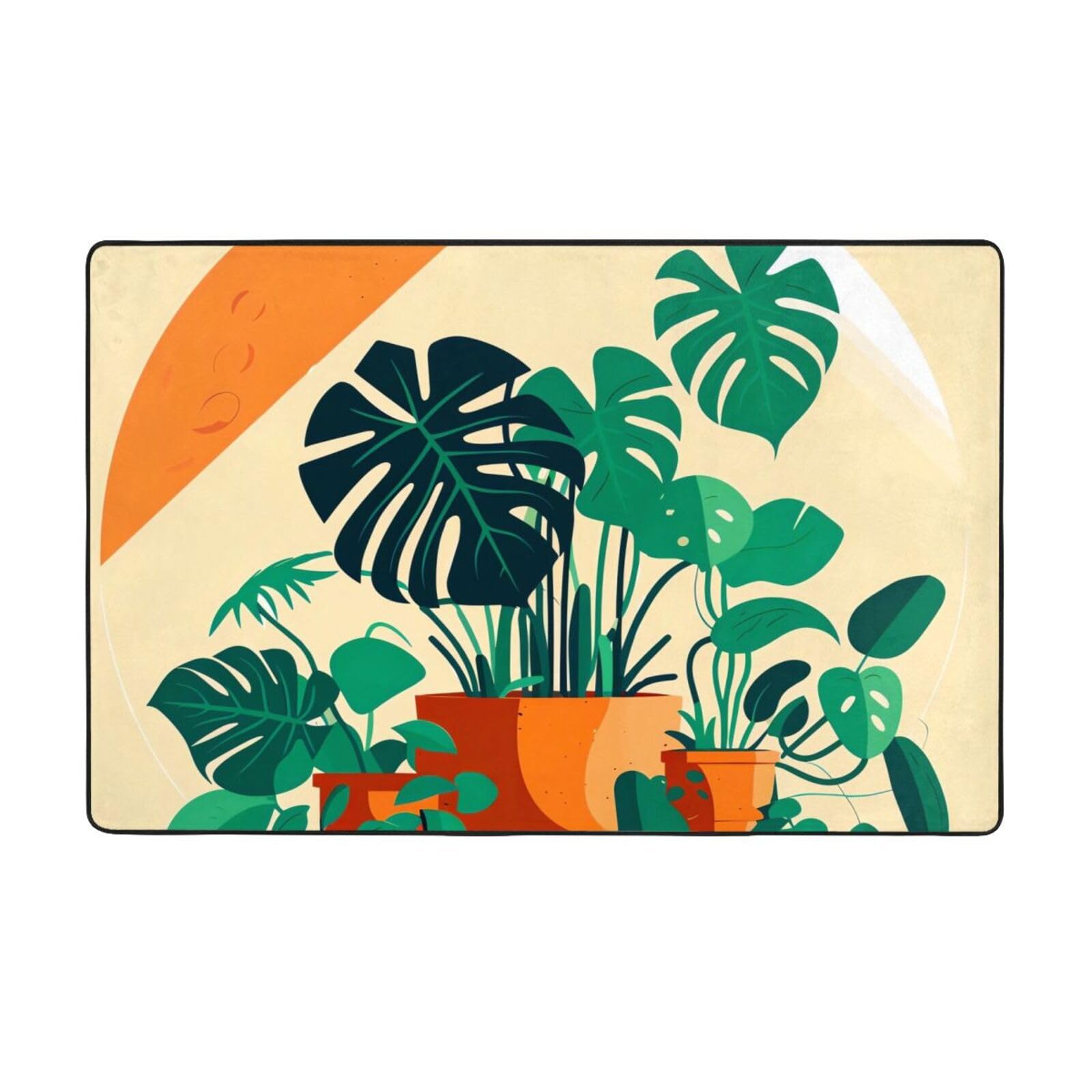 Tapis absorbant antidérapant avec motif bambou pour sécuriser la maison