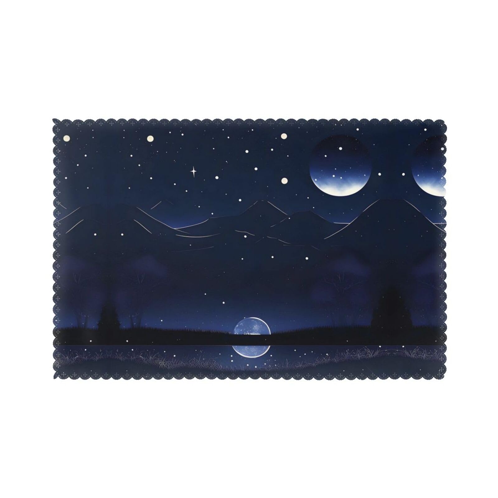 Set de table lavable bleu serein lot de 6 tapis de salle à manger 30x45 cm