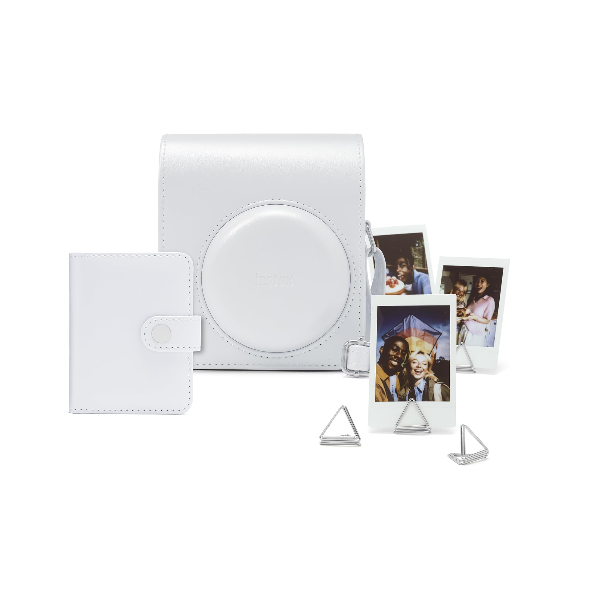 instax mini 13 instant camera Accessory kit, containing ready to shoot camera case, mini album and photo clips, Clay White