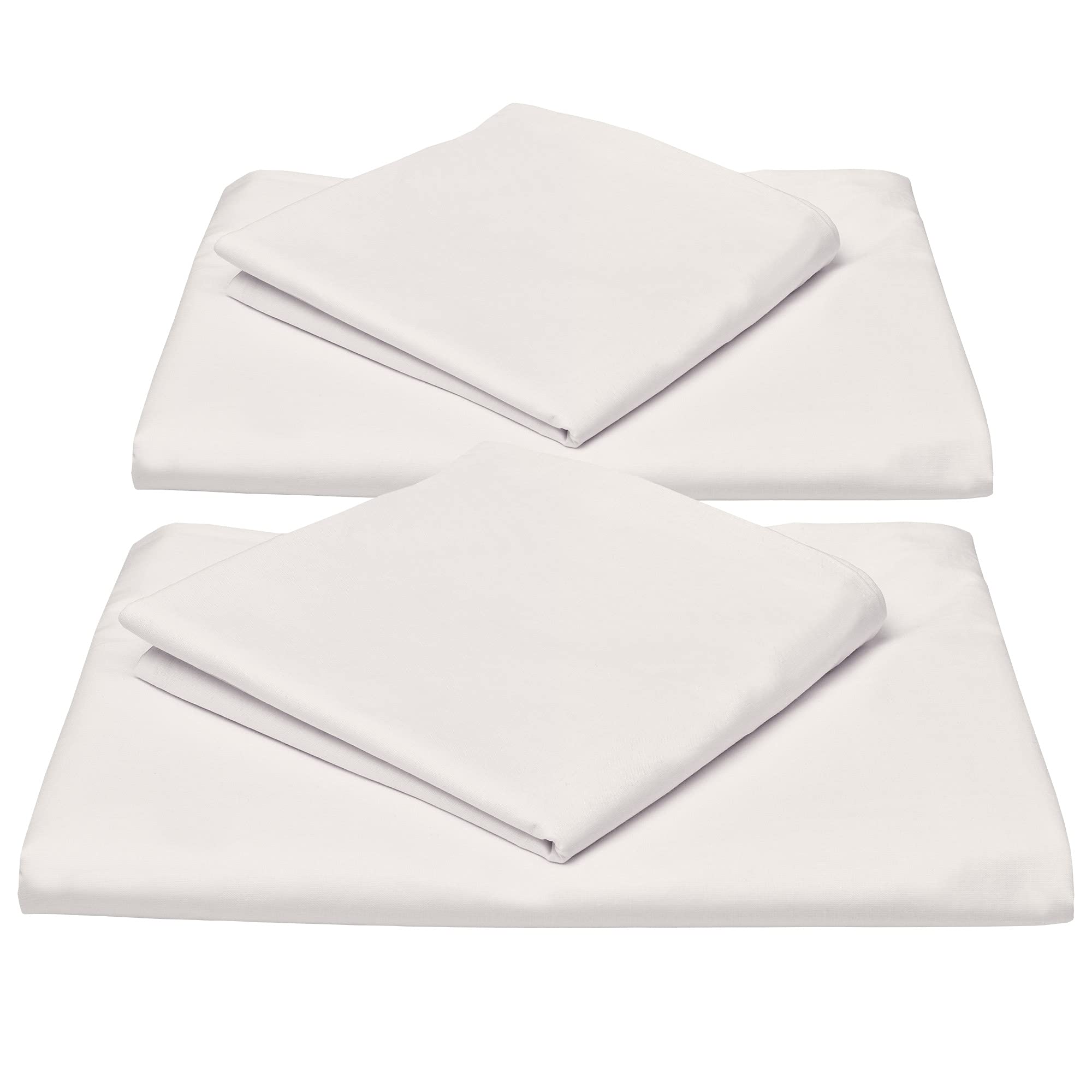 Beautissu Set di 2 copripiumino biancheria da letto singolo in 100% cotone | 135x200 bianco federa cuscino 80x80 dotato di cerniera renforcé Julie