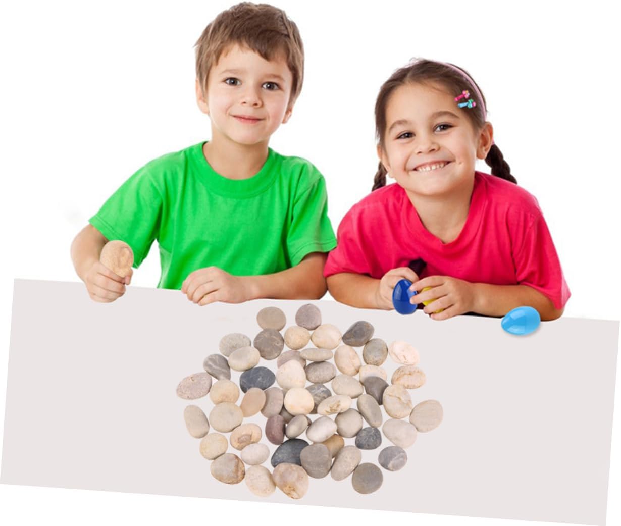 BESPORTBLE 50PCS Hand-Painted Colorful DIY Painting Rocks for Boys and Girls Mixed Size 1-3cm Creative Stones for Art Projects and Garden Decor