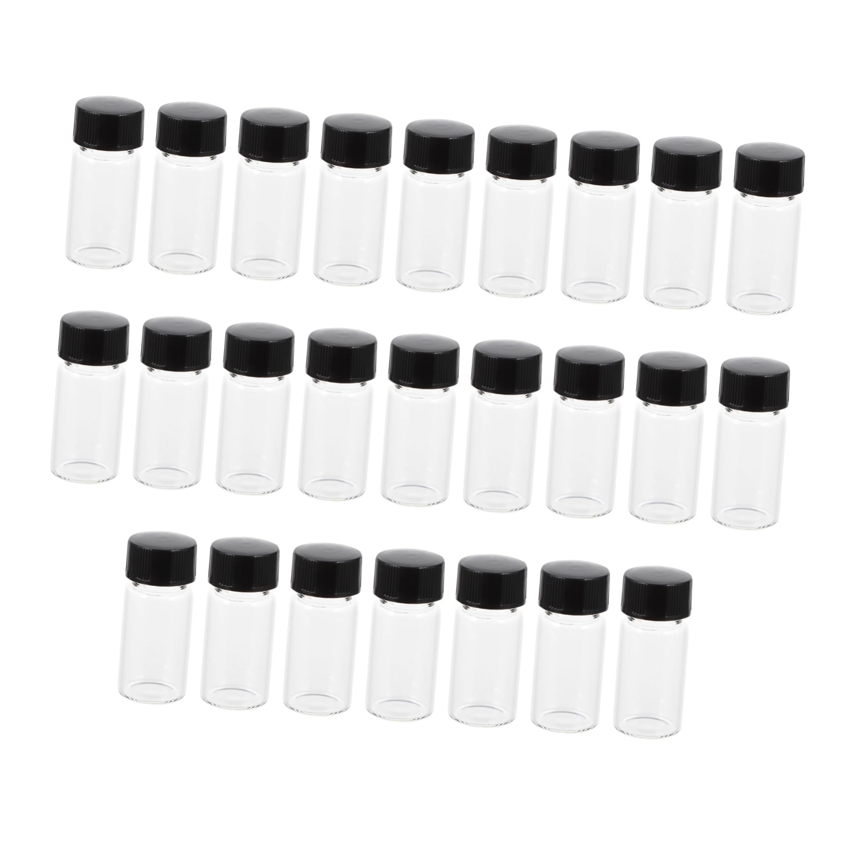 Didiseaon 25pcs Empty Glass Vials Bottles 5ml Experiment Vial Smooth Neck Refillable Reagent Storage Container