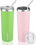 BJPKPK 20 oz Skinny Tumbler with Lid Insulated Travel Coffee Mug Stainless Steel Sublimation Water Tumblers Cup,Green