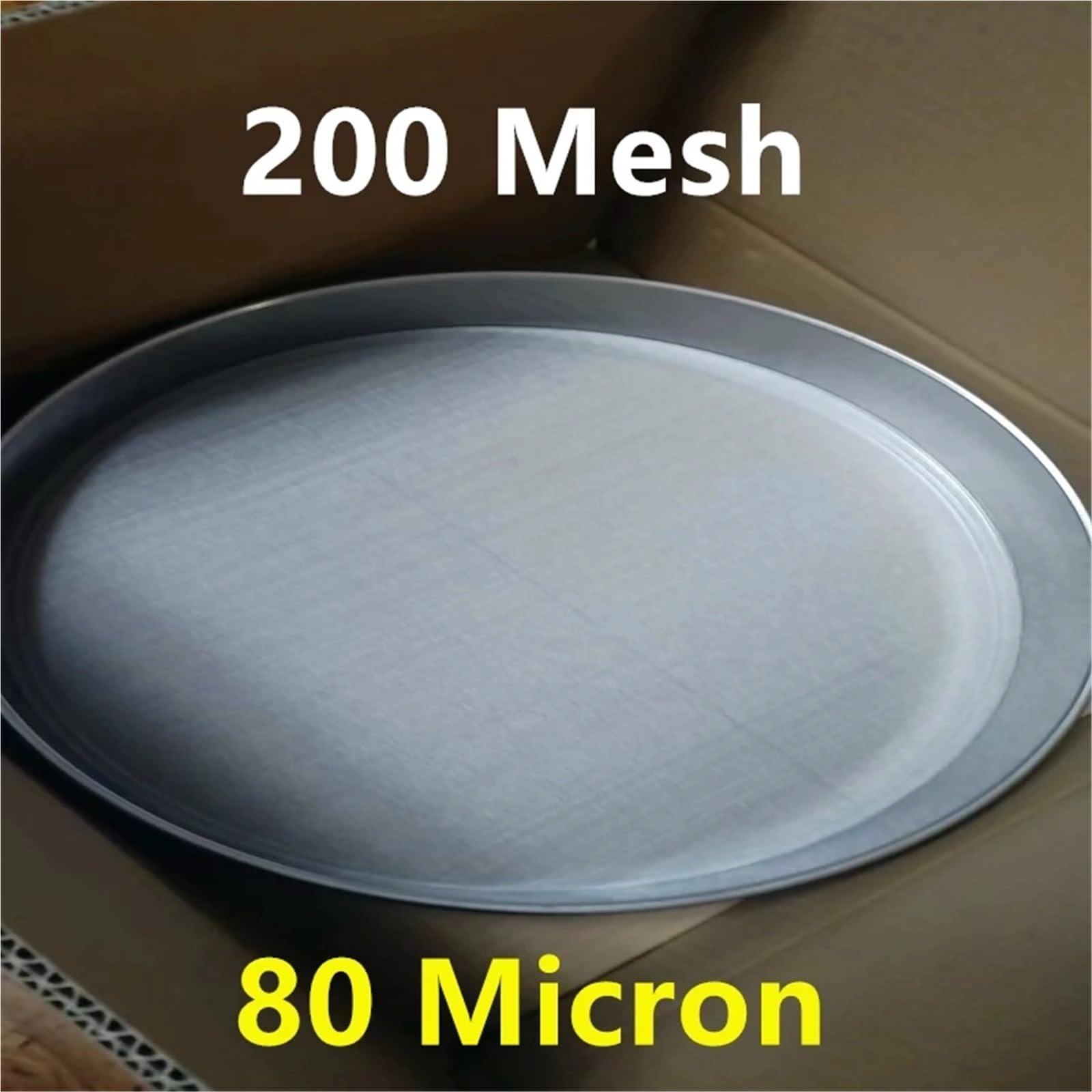 sito， Sito do mąki 1 szt. 4-500M okrągłe sito laboratoryjne ze stali nierdzewnej z otworem standardowym Shakers filtr kuchennej w proszku gleby(200 Mesh 80 Micron,25cm Diameter)