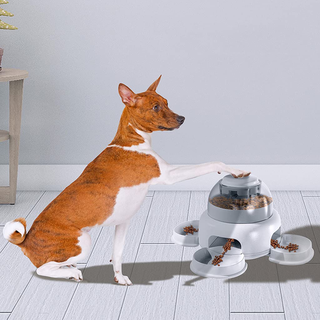 PANGBOER Comedero multifunción para perros y mascotas, juguete superligero con botón de alimentación para mascotas, juguete de alimentación lenta