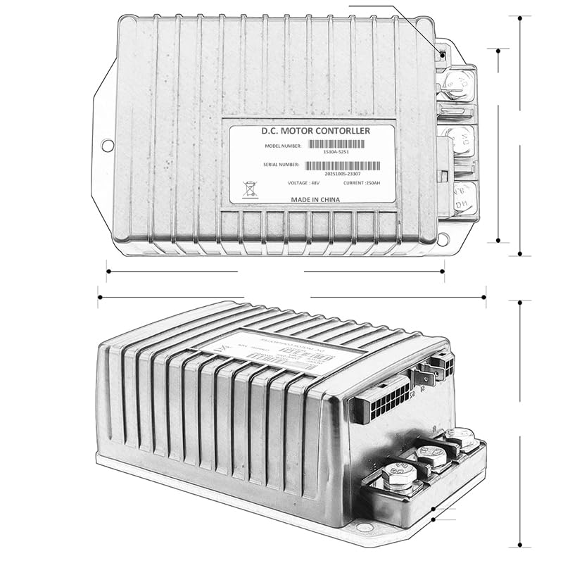 48V 250A Golf Cart Speed Controller Compatible with Curtis 1510-5201 Club Car Controller for 2000-2008 IQ System Golf Carts, Replacement for 1510A-5251