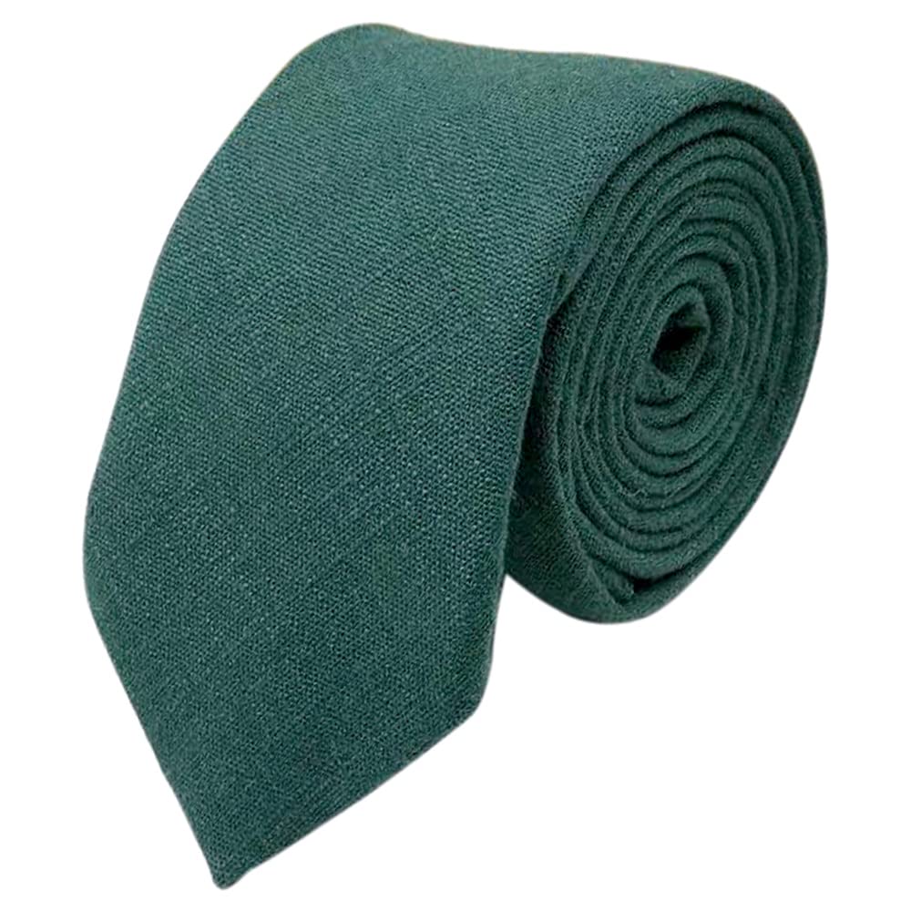Db Dickie Bow Men's Emerald Green Luxury Cotton Blend Skinny Neck Tie (Emerald Green) - Suitable For Formalwear, Office, Weddings, Parties, Grooms & Grooms Outfits