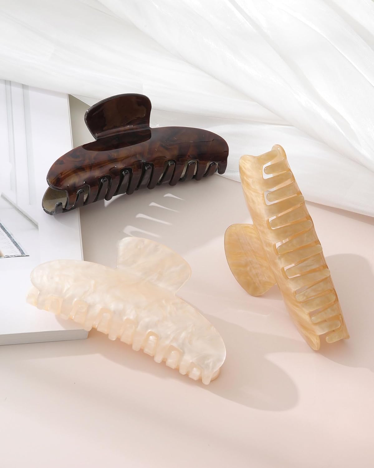 Molans 3PCS Hair Claw Clips Acrylic Clamps for women - Non-slip Strong Hold Barrettes for Thin Thick Hair, Medium hair clips Accessories - Image 7