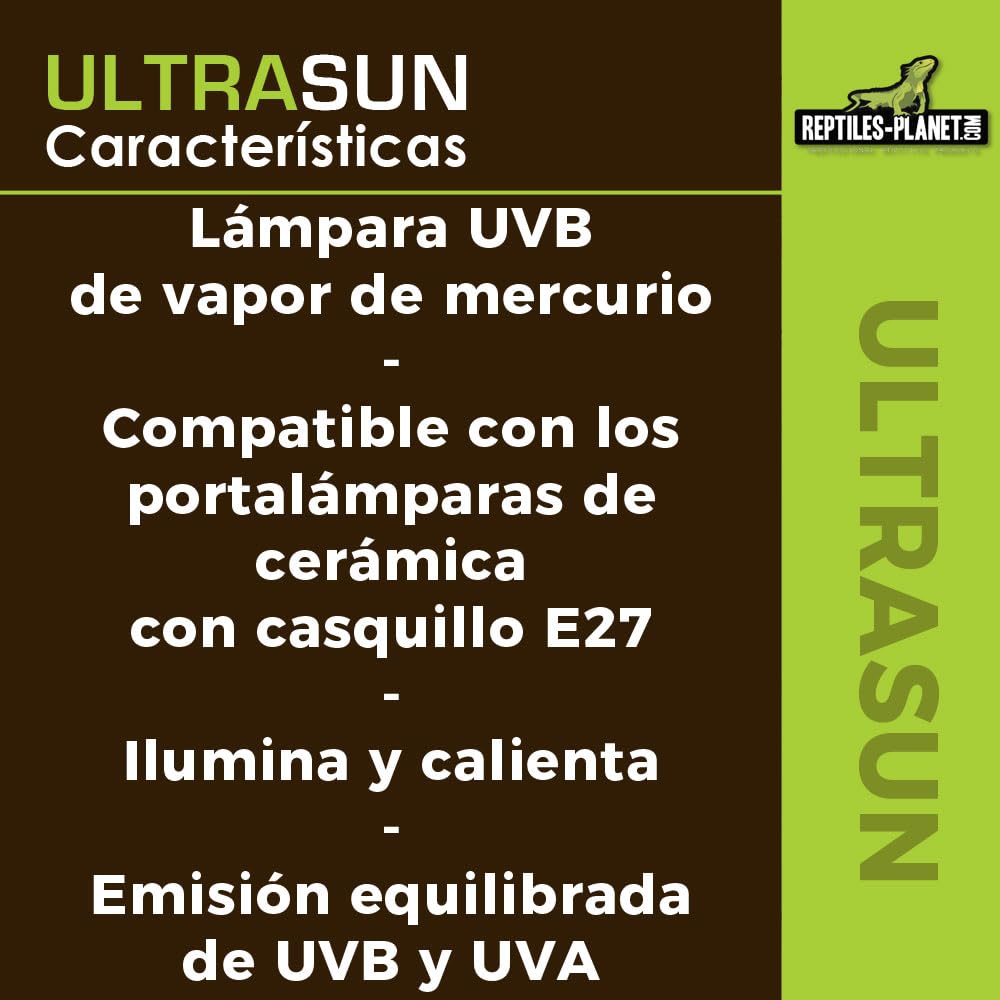 Reptiles-Planet - Ultrasun 100 W - Bombilla UVA UVB para Reptiles