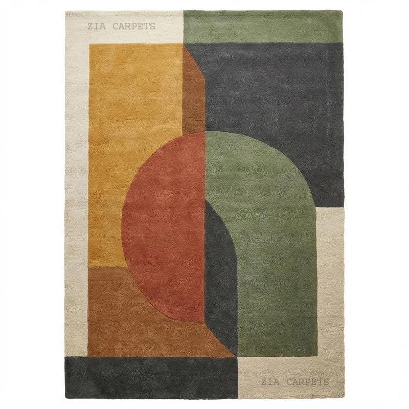 Image of zia carpets Hand Tufted Woollen Modern Collection Bedroom & Living Room Carpet Size 5 X 7 Feet