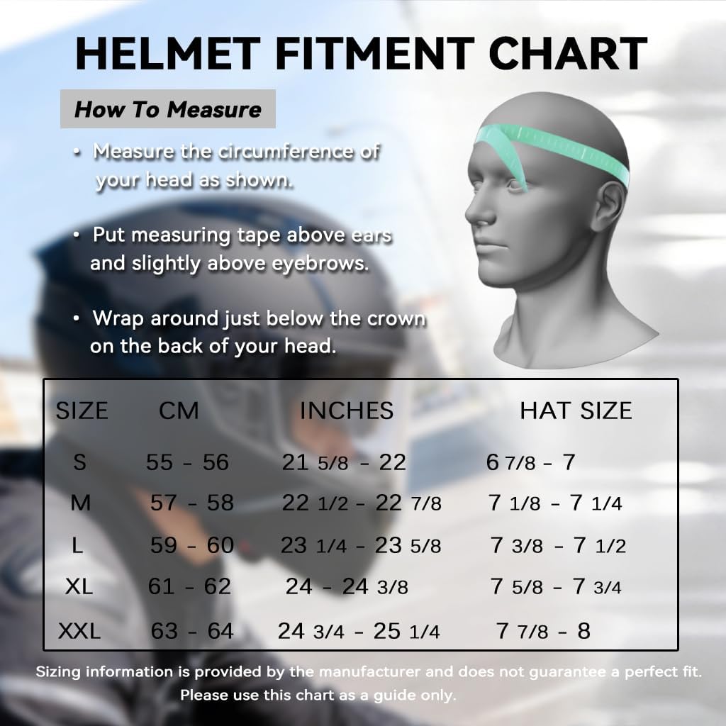 VCOROS Full Face Dual Visor Motorcycle Helmet for Adults Motorbike Street Bike Racing Helmets X9 DOT Approved with Black Visor - Image 4