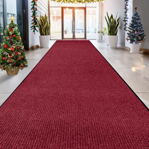 Image of MaxMat Extra Large Commercial Door Mat, Rubber Border Heavy Duty Door Mat, Waterproof, Low-Profile, Easy to Clean, Rubber Entry Mat. (Red, 4 x 10 Feet)