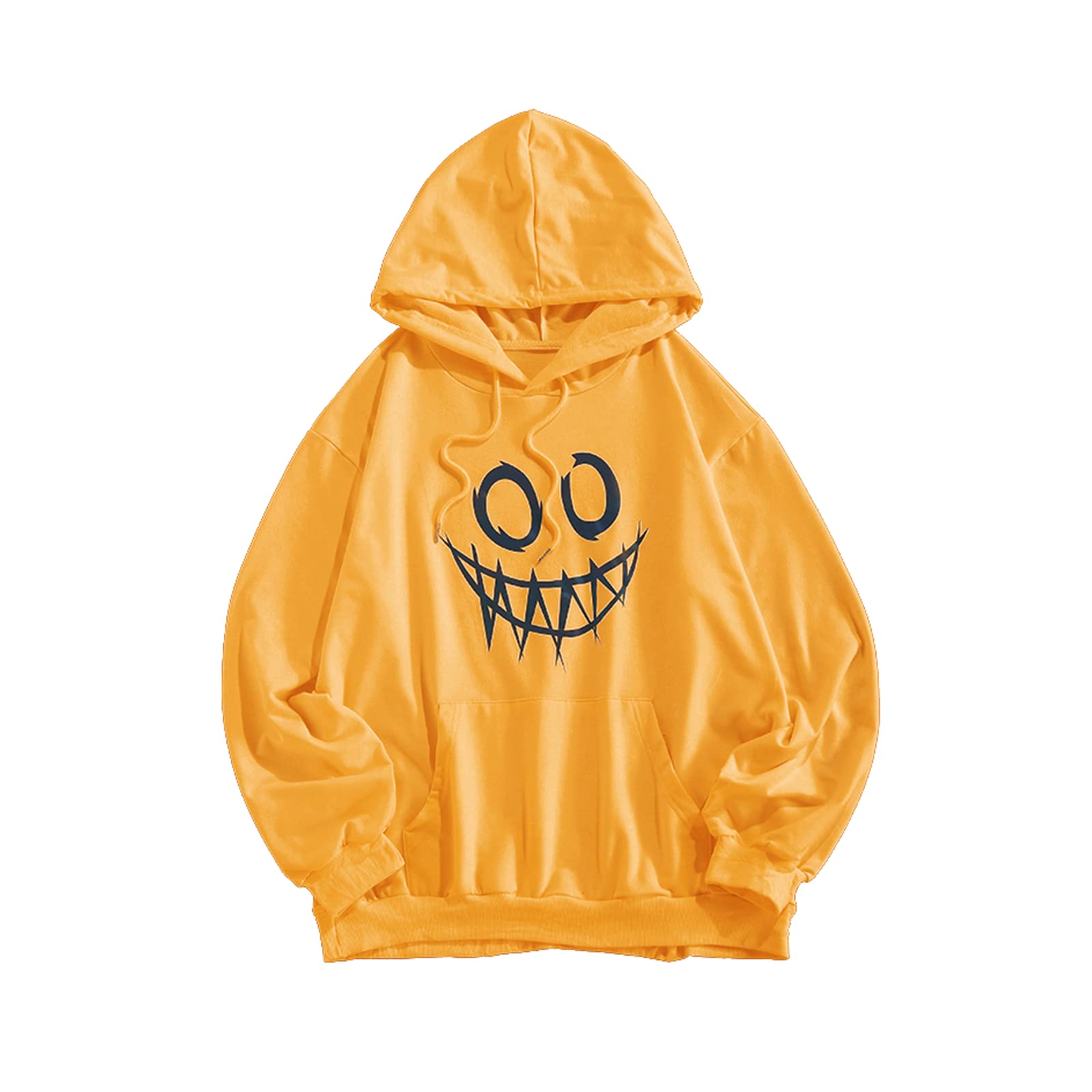 ZAFULZAFUL Men's Color Block Hoodies Chinese Lemonade Production Label Graphic Drop Shoulder Pullover Drawstring Sweatshirts