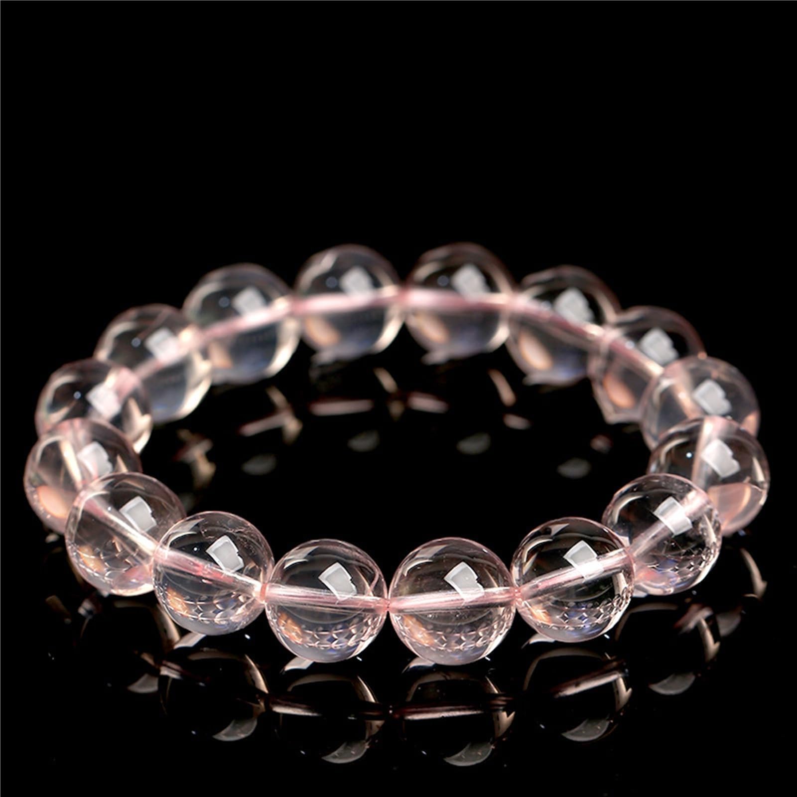 Braccialetto in quarzo rosa arancione ghiacciato naturale, gioiello con perline originali del Mozambico, da donna, regalo calmante per l'energia e l'amore