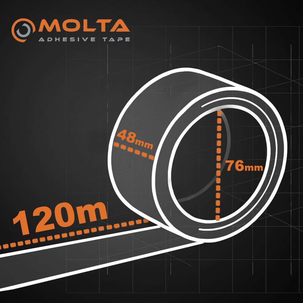 MOLTA SOLVENTA przezroczysta taśma do pakowania 48 mm x 120 m | taśma kartonowa | taśma do pakowania paczek i kartonów – 24 rolki | syntetyczny rubber