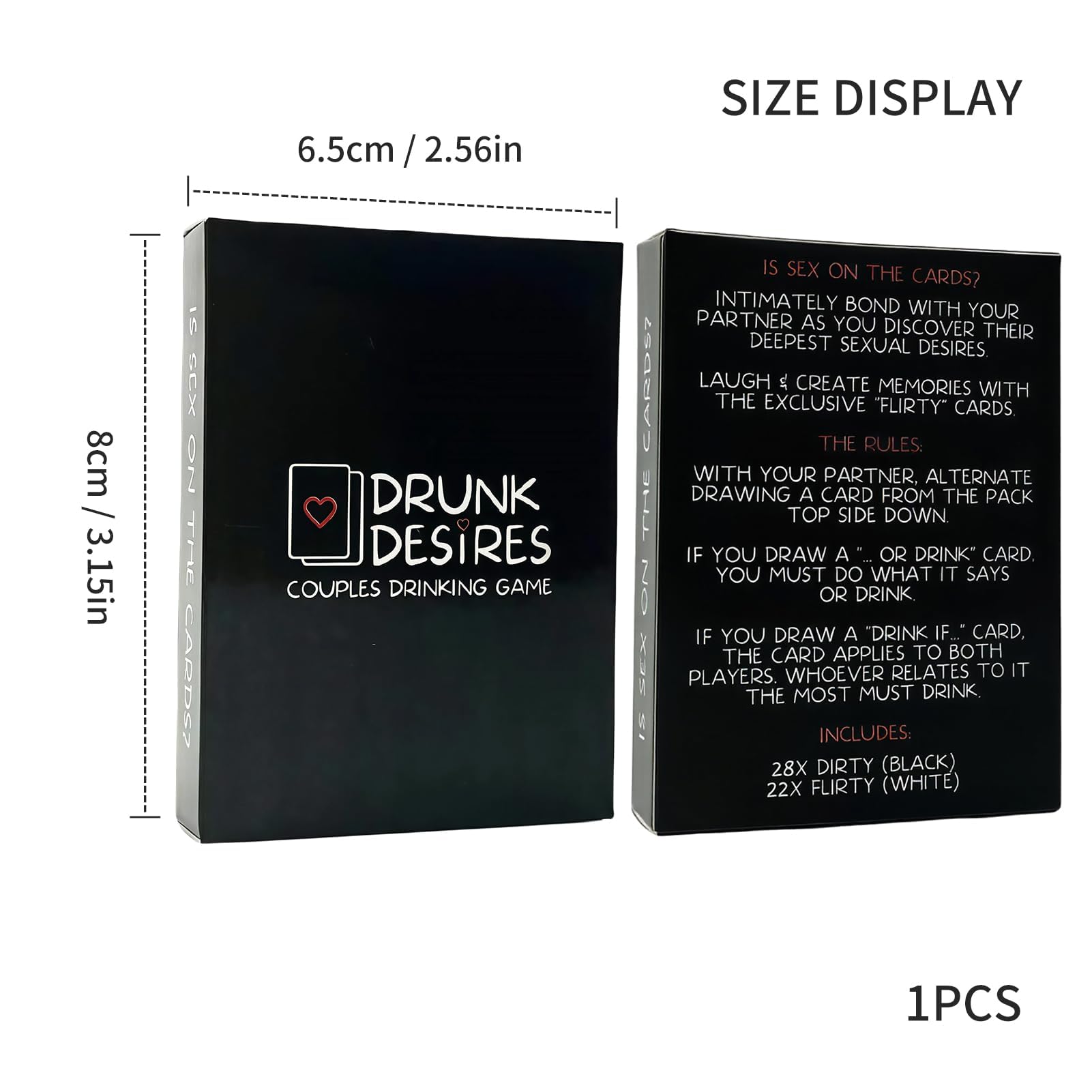 Pedicur Couples Games, 50 Cards for Adults, Black and White, Small (9.1 cm x 6.9 cm) - Image 2