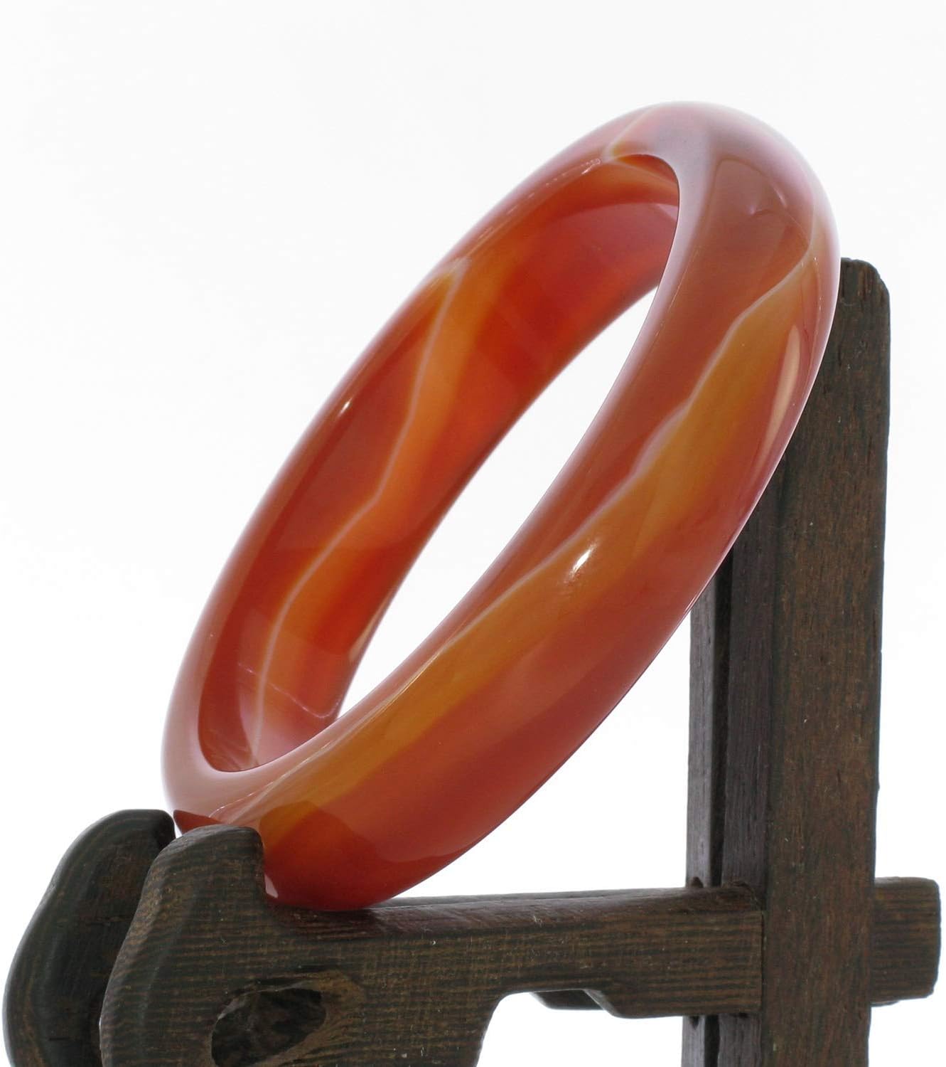 2.5" China Certified Nature Red Flower Chalcedony Jade Women's Bangle Bracelets 2406