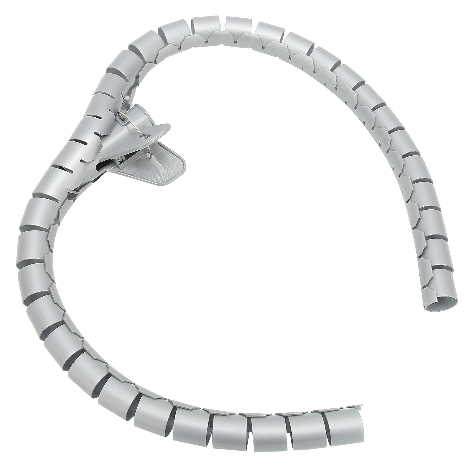 Coiled Wire Management, Open Type Cable Sleeve Organizer Winding Tube with Clamp/Holder, for Domestic Wiring Harness Management (Φ10mm)