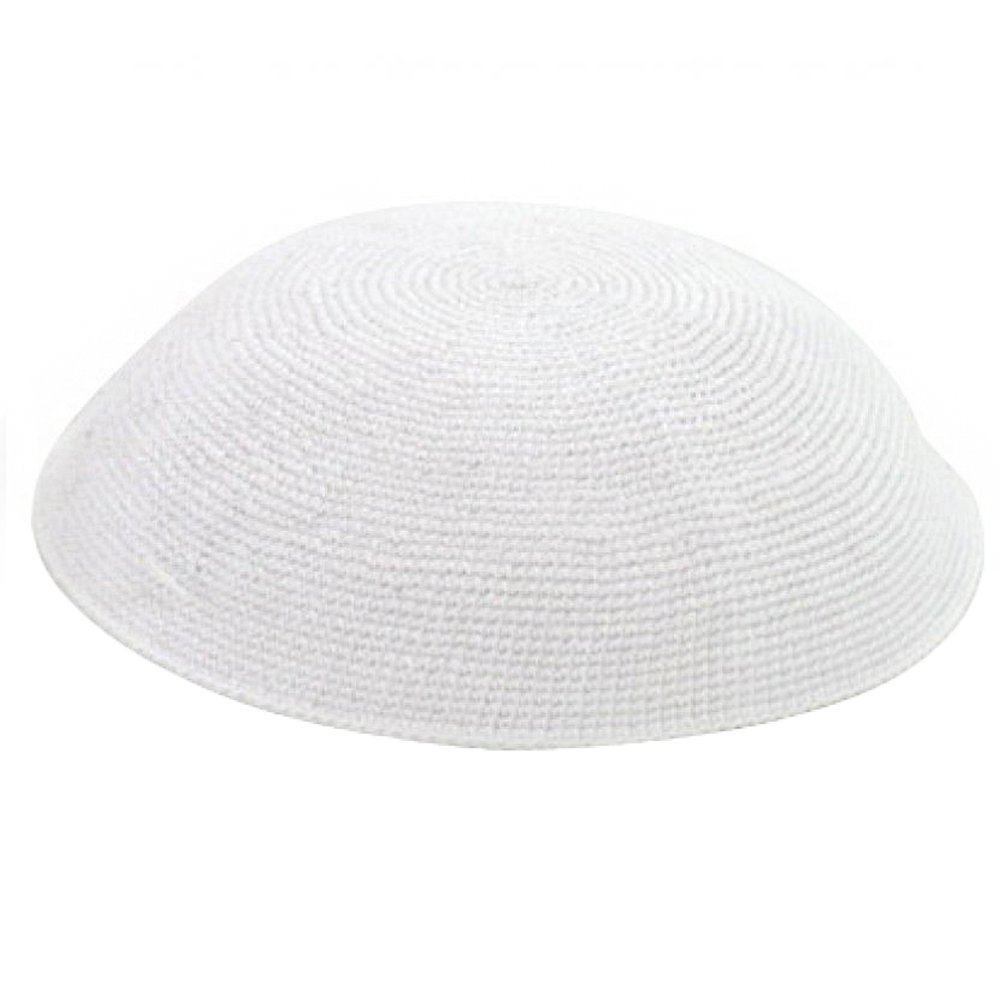 White Solid Hand Made 100% Cotton Yarmulke Jewish Kippah Kipa Judaica Yamaka Kippa Yamakah Yarmulka Hat Men Or Kids (12CM 4.7INCH)