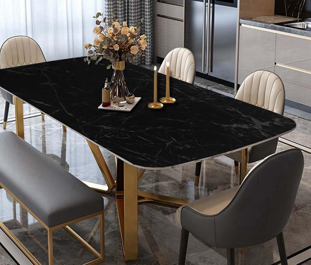 Arthome Black Marble, 35.4x120 Inches Peel and Stick Wallpaper, Marble Contact Paper, Self Adhesive, Easy to Clean, Vinyl Film for Furniture Countertop, Distressed Plank Grain Vintage Wall Covering