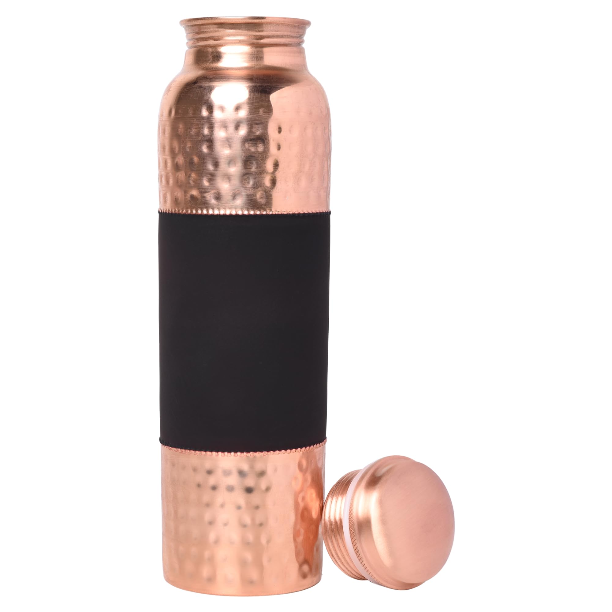 Wasserflasche aus reinem Kupfer für ayurvedische gesundheitliche Vorteile, 1000 ml (Farbmuster)