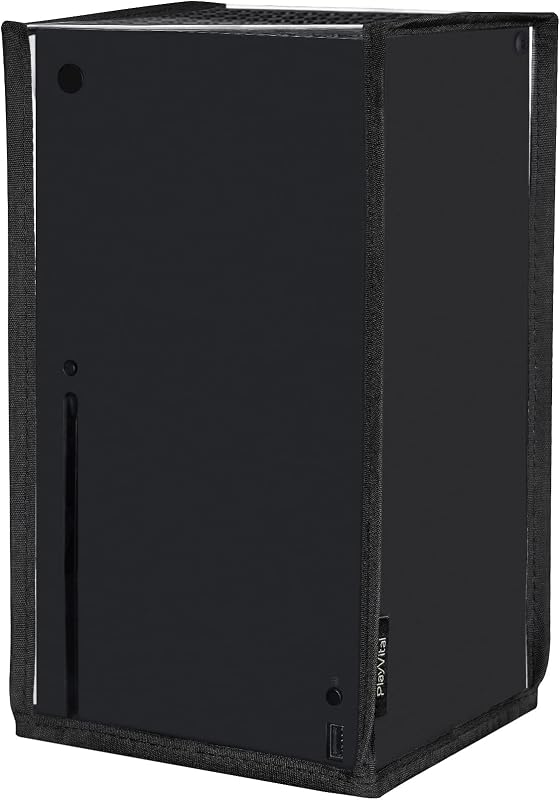 PlayVital Cover Copertura Antipolvere per Xbox Series X Console,Coperchio Verticale Protettivo Impermeabile per Xbox Series X Console-Trasparente
